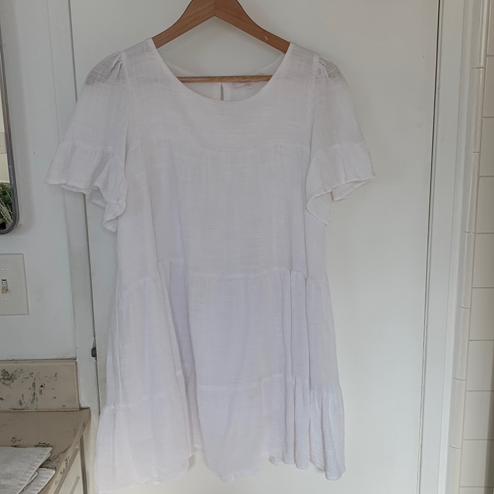 BluSpero white babydoll dress